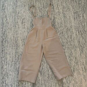 BEIGE POCKET OVERALLS
